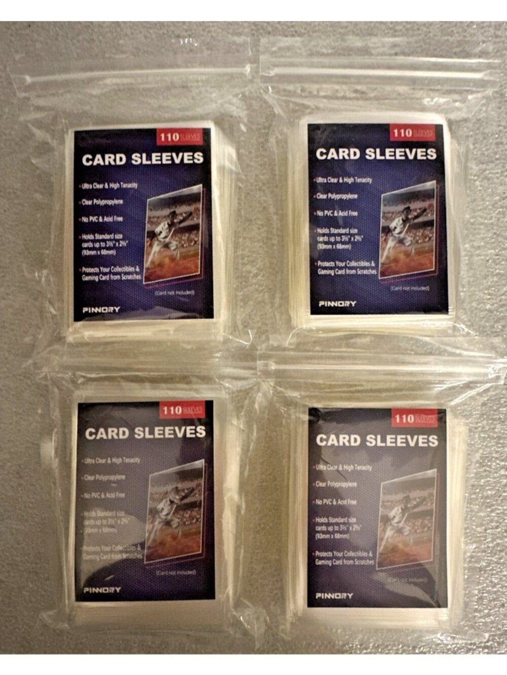 440 Trading Card Sleeves Ultra Clear Top Loading Standard Size Acid Free No PVC